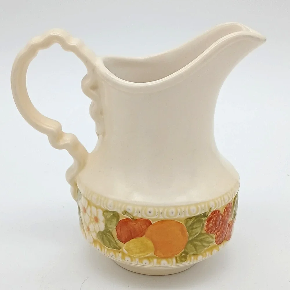 Vintage Metlox Poppytrail Della Robbia Sugar Bowl Creamer Set Vernonware
